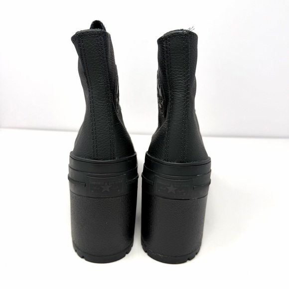 Converse Women's Chuck 70 De Luxe Heel Sneaker Sz 8.5 Black Leather Shoe EUC - Picture 5 of 9